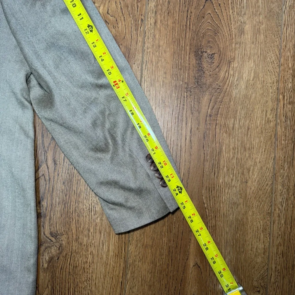 Ralph‎ Lauren 100% Silk Blazer Men's 46R Brown Tan Luxury Sport Coat Career